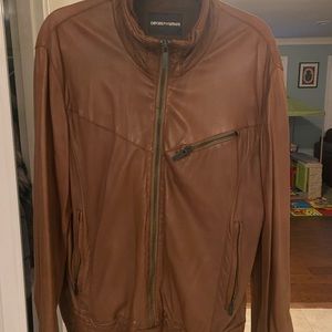 Giorgio Armani leather jacket men size medium